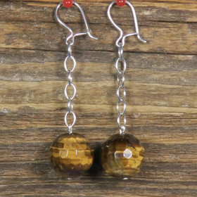 Korvakorut tiikerinsilmä 14mm ketjukorvakorut