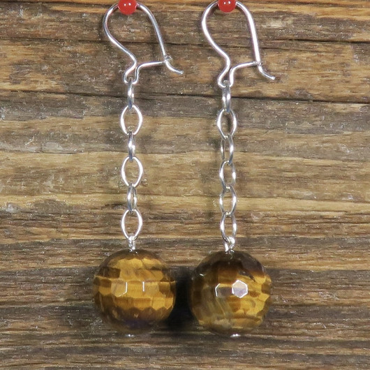 Korvakorut tiikerinsilmä 14mm ketjukorvakorut