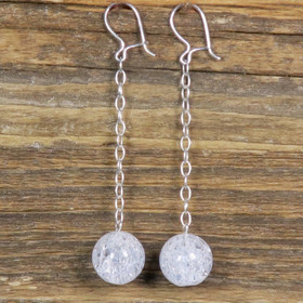 Korvakorut vuorikide jää-ice 12mm hopeiset ketjukorvakorut