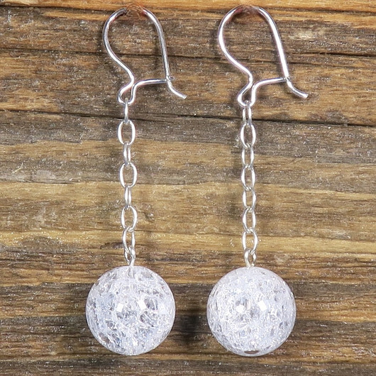 Korvakorut vuorikide jää-ice 12mm hopeiset ketjukorvakorut