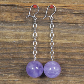 Korvakorut ametisti vaalea 16mm ketjukorvakorut JENNI16