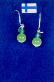 Korvakorut vihreä  kissansilmälasi ja akaatti vt2