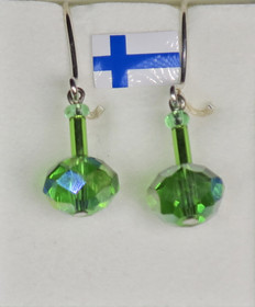 Korvakorut kirkkaanvihreät viistehiotut lasikorvakorut