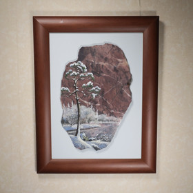 Kivimurskataulu talvinen järvimaisema, mänty. XTV