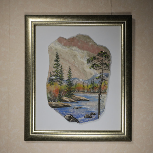 Kivimurskataulu lapin ruska jokimaisema GBB