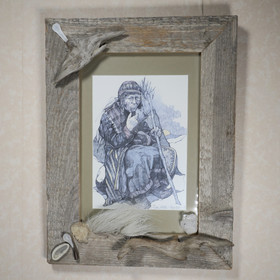 Taulu vanha AKKA  28x37cm lasitettu kelopuukehys Ranttila