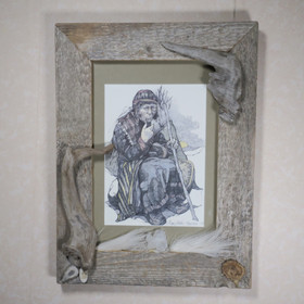 Taulu vanha AKKA 28x37cm, lasitettu, kelopuukehys Ranttila