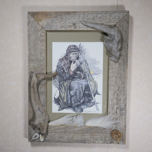 Taulu vanha AKKA 28x37cm, lasitettu, kelopuukehys Ranttila