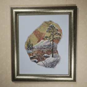 Kivimurskataulu Talvipäivä lapin maisema tunturit, järvi, mänty EBB