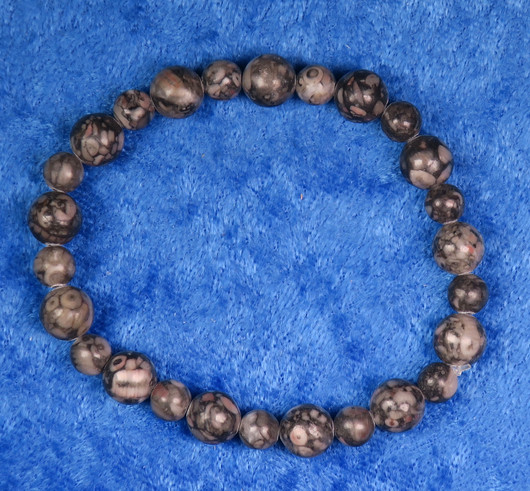 Rannekoru fossiilijaspis 6mm ja 8mm, 17cm