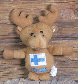 Magneetti-pehmolelu HIRVI 13cm, Suomen lippu Finland