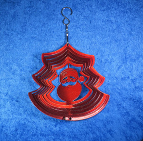 Tuulihyrrä joulupukki ja kuusi, emaloitu, kimalteleva