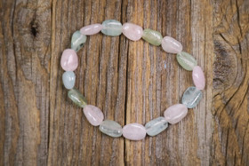 Rannekoru beryllit morganiitti, akvamariini ja heliodori rumpuhiottu