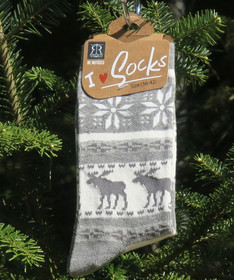 Nilkkasukat hirvi, harmaa-valkoinen, koko 36-42 nro f17Q