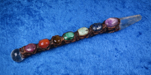 Chakrahoitosauva kaikille chakroille 190mm vuorikidekärki rubiini CPR7