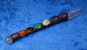 Chakrahoitosauva 7 chakralle, 190mm, vuorikidekärki, rubiini CPR10