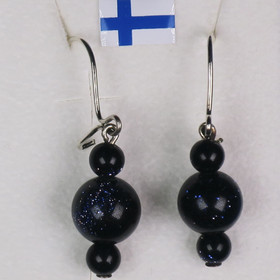 Korvakorut aventuriini tummansininen tähtikivi 4-8-4mm