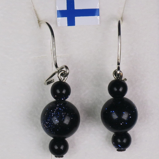 Korvakorut aventuriini tummansininen tähtikivi 4-8-4mm