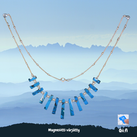 Kaulakoru turkoosivärjätty magnesiitti 925-hopea Inka1