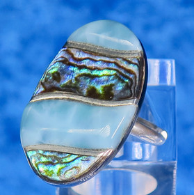 Hopeasormus larimar ja pauasimpukka 17mm  