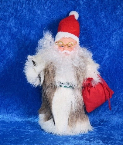 Joulupukki poronkarvapuku, 20cm