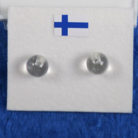 Nappikorvakorut vuorikide kirkas väritön 5mm vuorikristalli