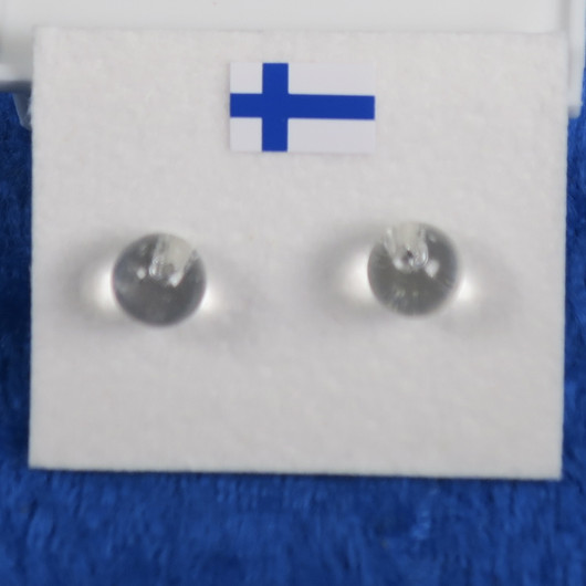 Nappikorvakorut vuorikide kirkas väritön 5mm vuorikristalli