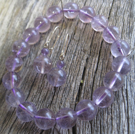 Rannekoru ametisti kirkas 10mm 16-17cm VIOLA10