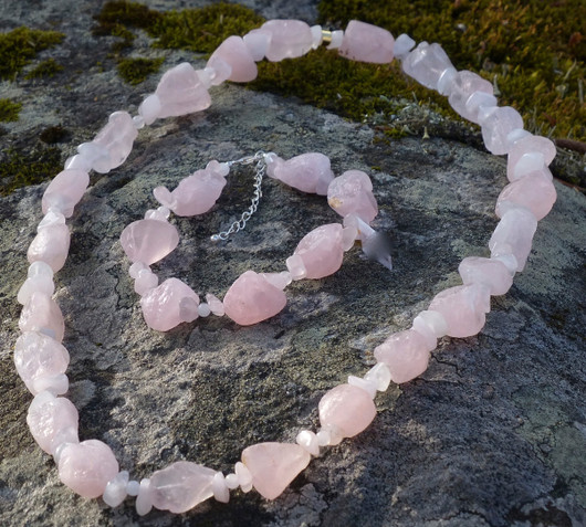 Rannekoru ruusukvartsi 20-25cm, raakakivet Rose7