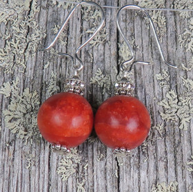 Korvakorut Schaumkoralli punaiset,zirkonikoristein