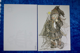 Postikortti POIKANEN pieni poromies, suopunki ja kota