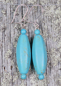 Korvakorut magnesiitti turkoosivärjätty pitkä PALKO