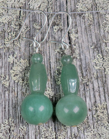 Korvakorut aventuriini vihreät  kookkaat ALINA1