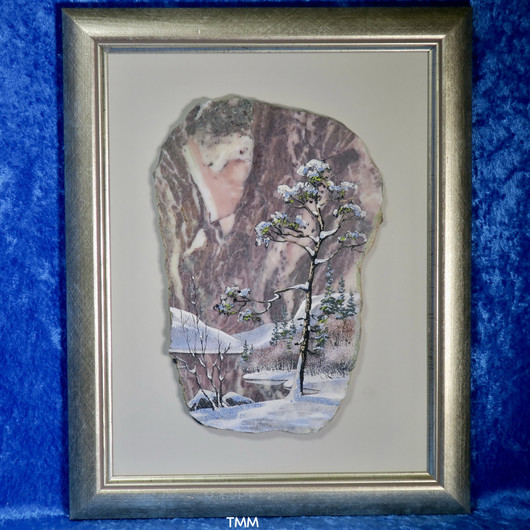 Kivimurskataulu talvimaisema lapissa, mänty TMM