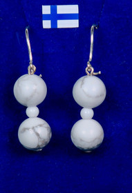 Korvakorut magnesiitti valkoinen 848mm välihelmi akaatti