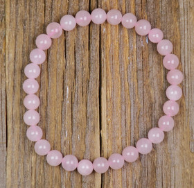 Rannekoru ruusukvartsi 6mm joustavassa silikoninauhassa