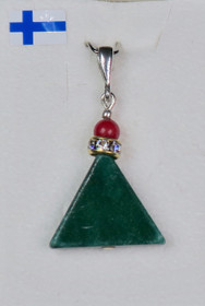 Riipus Kvartsiitti, vihreä kolmio, zirkonikoristein JOULUKUUSI