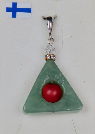 Riipus aventuriini, koralli, jää-ice, zirkonikoristein nro1