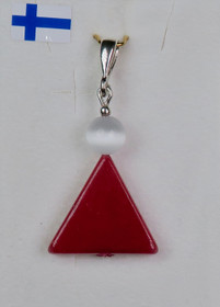 Riipus kvartsiitti punainen kolmio, tupsu kissansilmälasia