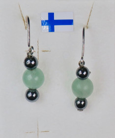 Korvakorut vihreä aventuriini ja hematiitit 464