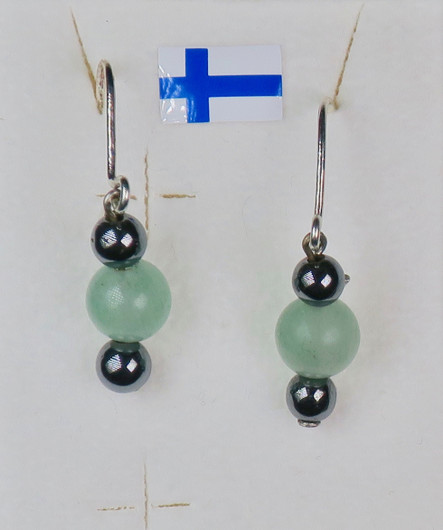 Korvakorut vihreä aventuriini ja hematiitit 464