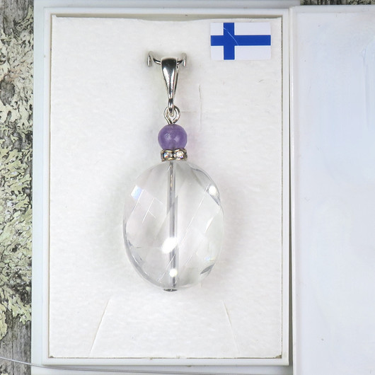 Riipus vuorikide aaltoileva viistehiottu ja ametisti zirkonikoristein