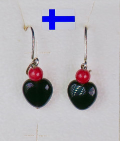 Korvakorut onyksisydän ja punainen kvartsiitti, sirot