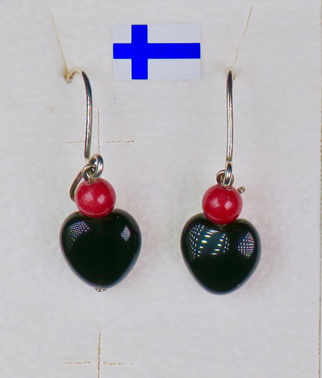 Korvakorut onyksisydän ja punainen kvartsiitti, sirot