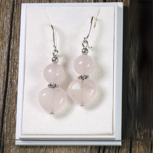 Korvakorut ruusukvartsisydän RS1