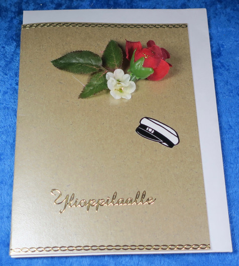 Postikortti Ylioppilaalle ruusu ja valkolakki nro yo2