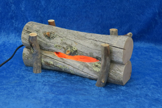 Pöytävalaisin RAKOVALKEA Lapin kelopuu tunnelmallinen 3W liekkilamppu