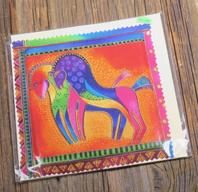 Postikortti hevoset, kirjava pari 15x15cm pk107