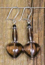 Korvakorut savukvartsisydän pitkä malli hopeakoristein G