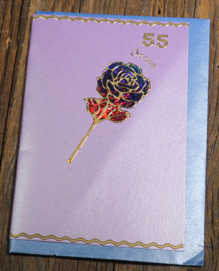 Postikortti 55v onnea ruusu nro r55a